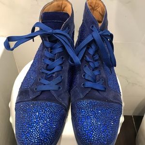 Christian Louboutin blue rhinestoned high tops